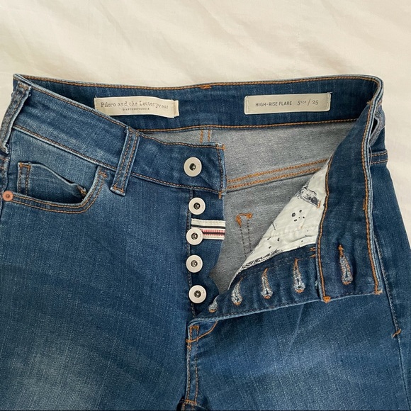 NWT Anthropologie Pilcro and the Letterpress High Rise Flare Crop Jeans Size 25 - Picture 4 of 16